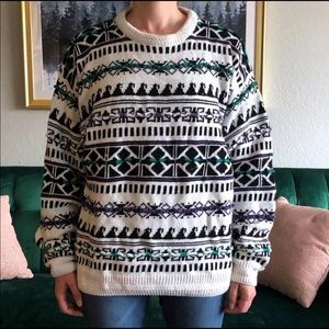 Etchings Womens Size XL Vintage Multicolor Patterned Crewneck Pullover Sweater